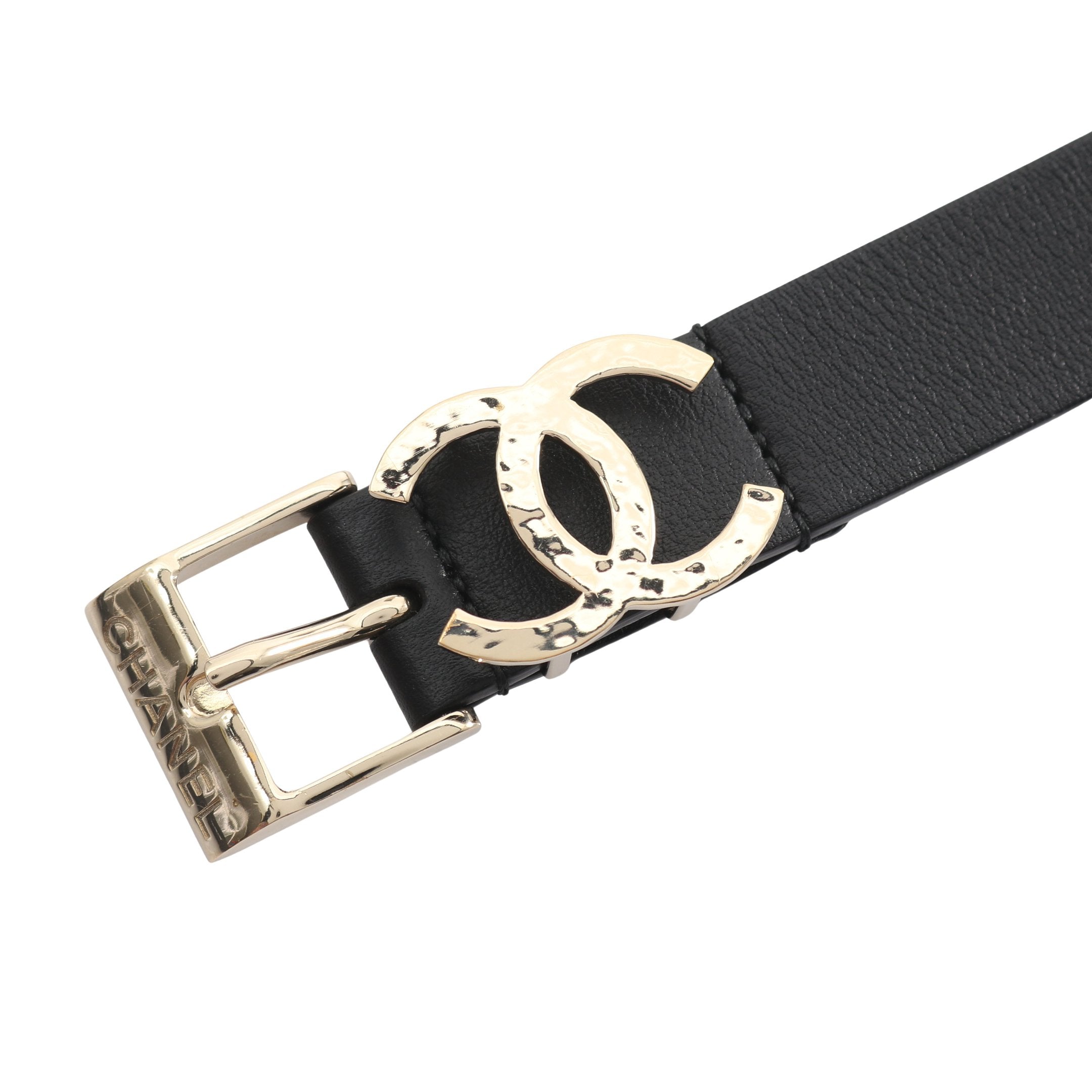 【極美品】シャネル チェーンバックル ベルト ココマーク ゴールド金具 レザー CHANEL（シャネル） ココマーク チェーン ベルト レザーg 89cm