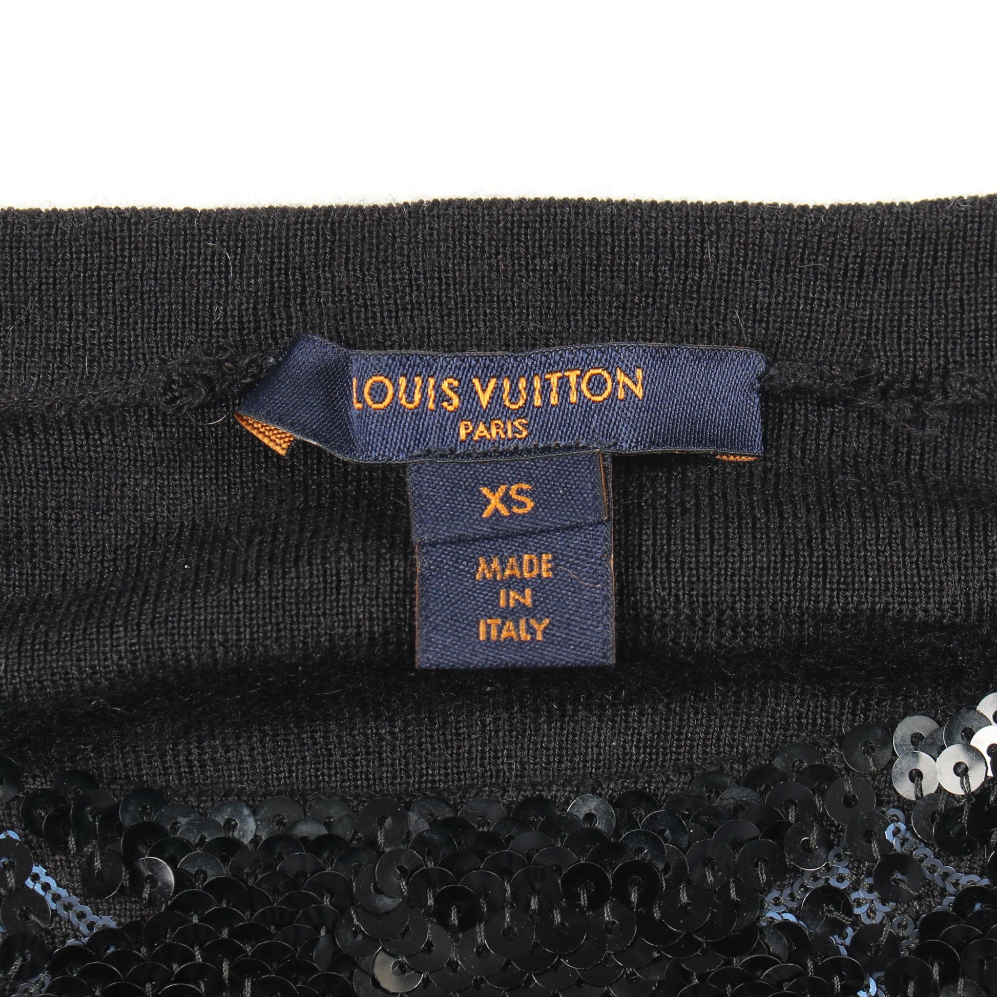 モノグラム ニット スパンコール ウール カシミヤ シルク ブラック ルイヴィトン トップス LOUIS VUITTON