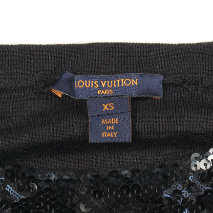 モノグラム ニット スパンコール ウール カシミヤ シルク ブラック ルイヴィトン トップス LOUIS VUITTON