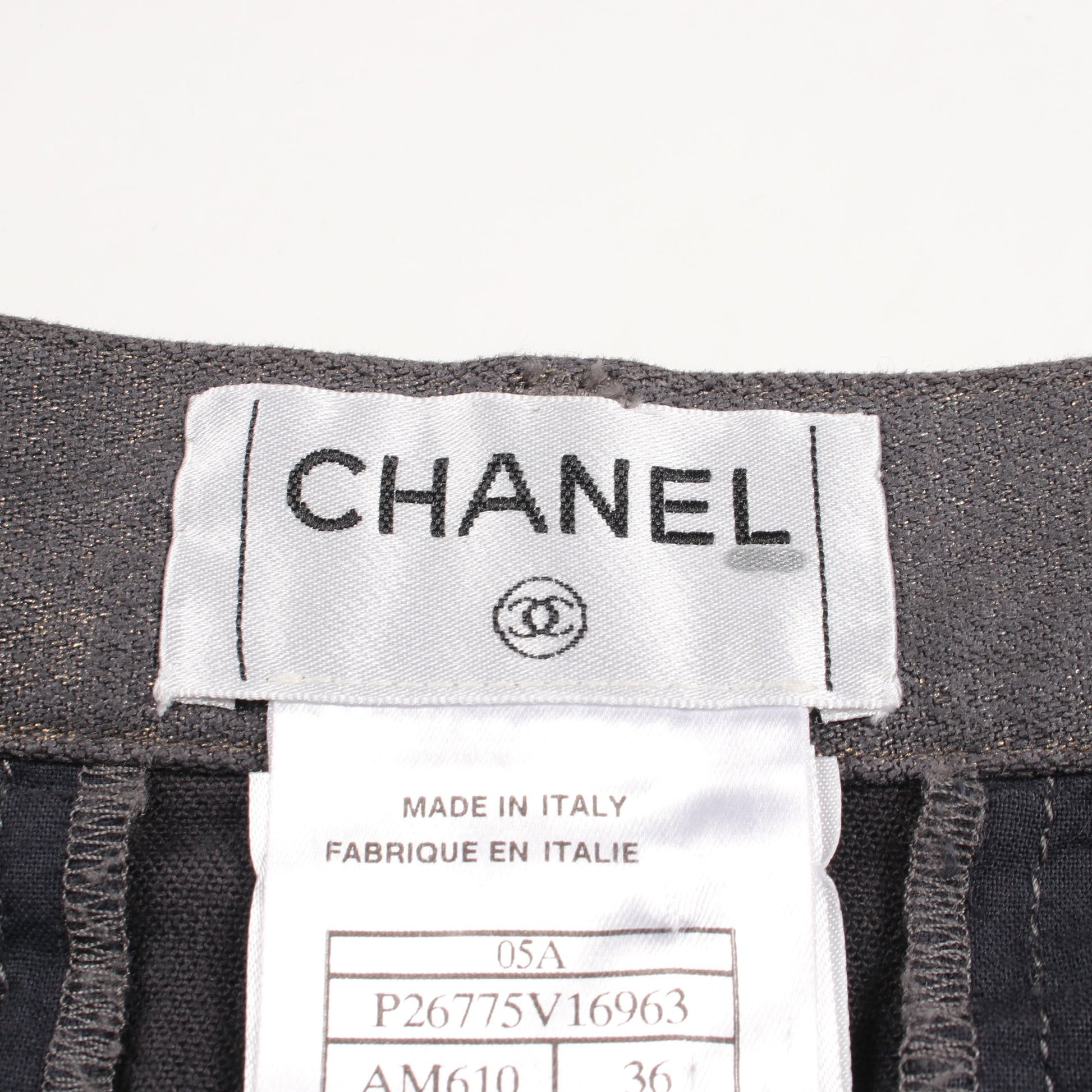ココマークボタン スカート コットン ダークグレー ゴールド シャネル ボトムス CHANEL
