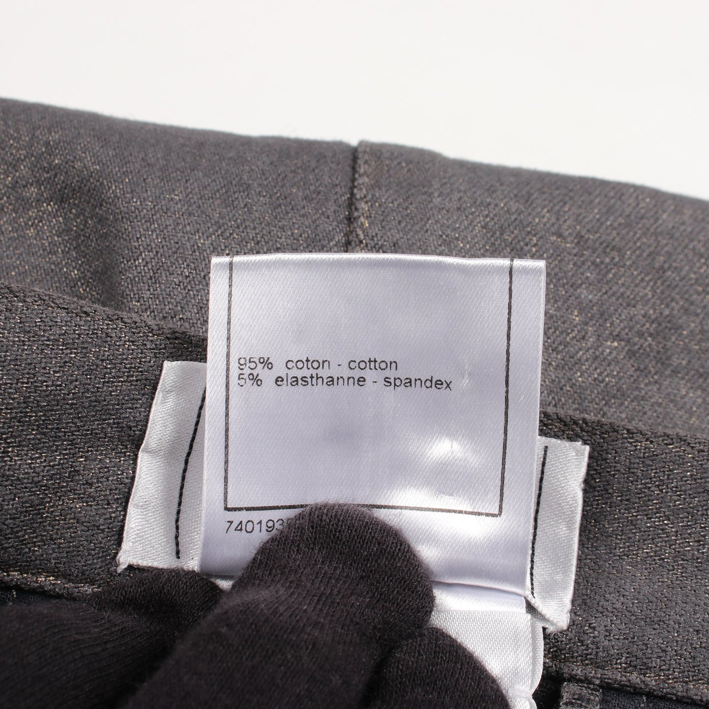 ココマークボタン スカート コットン ダークグレー ゴールド シャネル ボトムス CHANEL