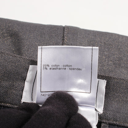 ココマークボタン スカート コットン ダークグレー ゴールド シャネル ボトムス CHANEL
