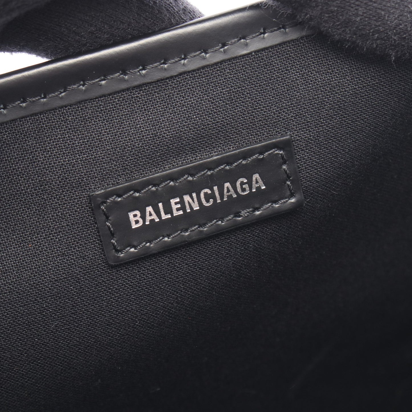 NAVY CABAS NEW M ネイビーカバ ハンドバッグ トートバッグ キャンバス レザー ブラック バレンシアガ バッグ BALENCIAGA