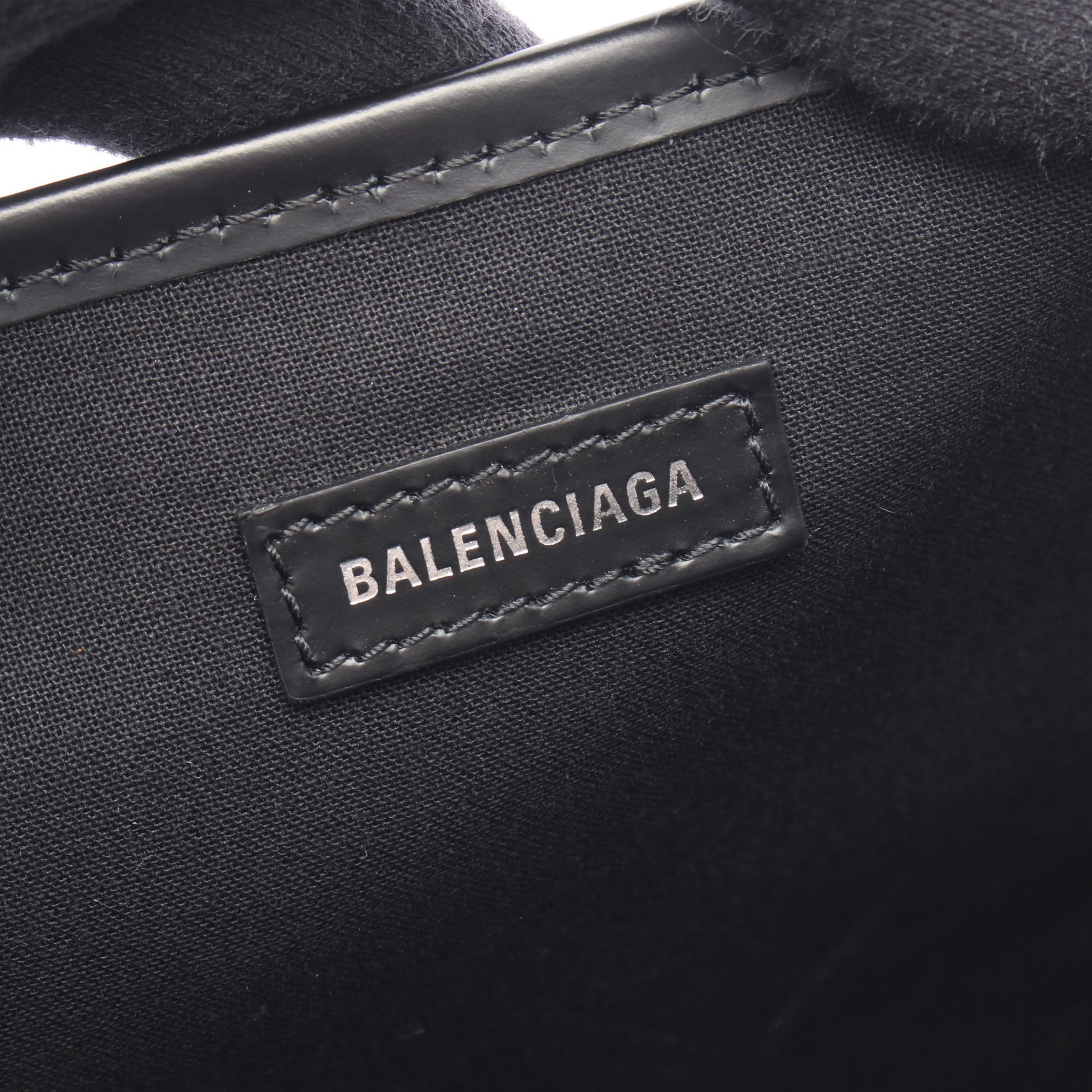 NAVY CABAS NEW M ネイビーカバ ハンドバッグ トートバッグ キャンバス レザー ブラック バレンシアガ バッグ BALENCIAGA