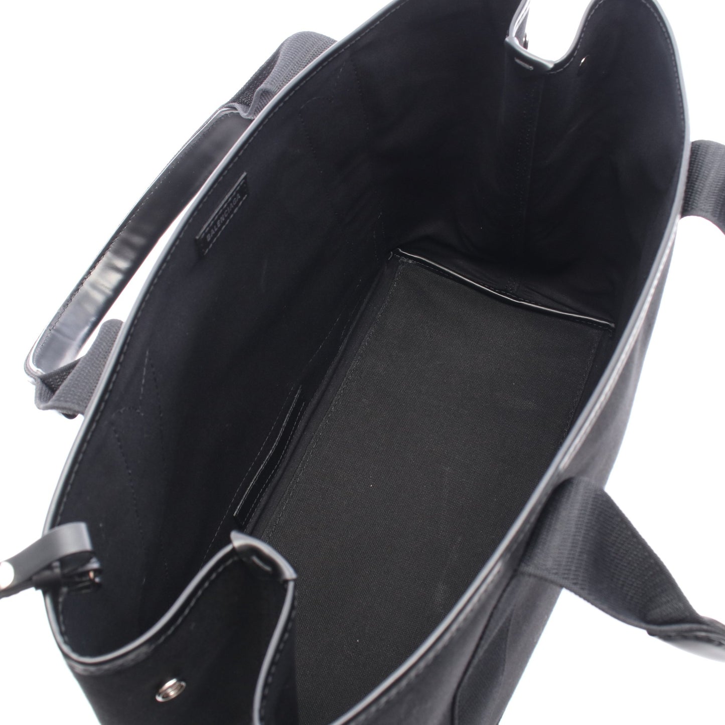 NAVY CABAS NEW M ネイビーカバ ハンドバッグ トートバッグ キャンバス レザー ブラック バレンシアガ バッグ BALENCIAGA