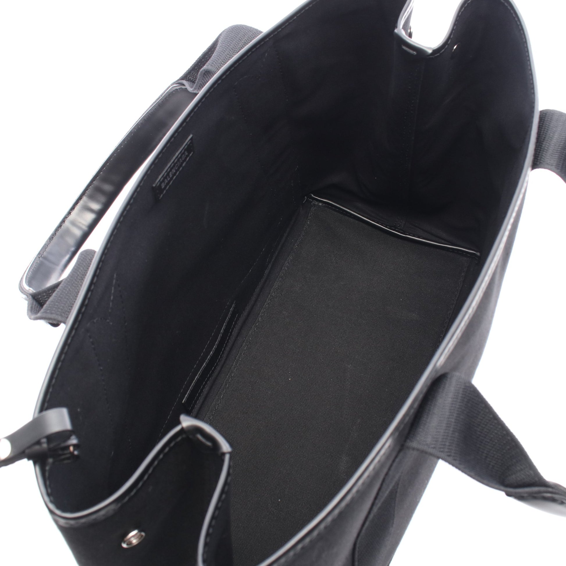 NAVY CABAS NEW M ネイビーカバ ハンドバッグ トートバッグ キャンバス レザー ブラック バレンシアガ バッグ BALENCIAGA