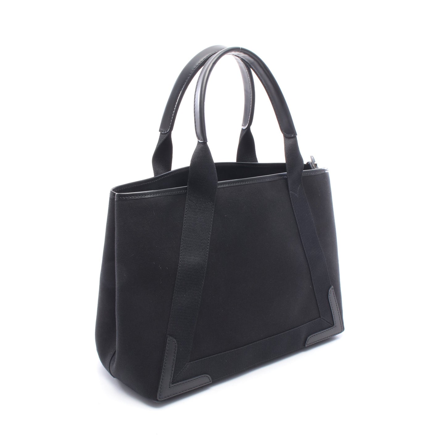 NAVY CABAS NEW M ネイビーカバ ハンドバッグ トートバッグ キャンバス レザー ブラック バレンシアガ バッグ BALENCIAGA
