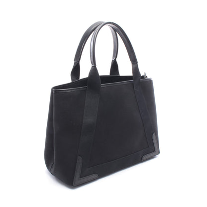 NAVY CABAS NEW M ネイビーカバ ハンドバッグ トートバッグ キャンバス レザー ブラック バレンシアガ バッグ BALENCIAGA