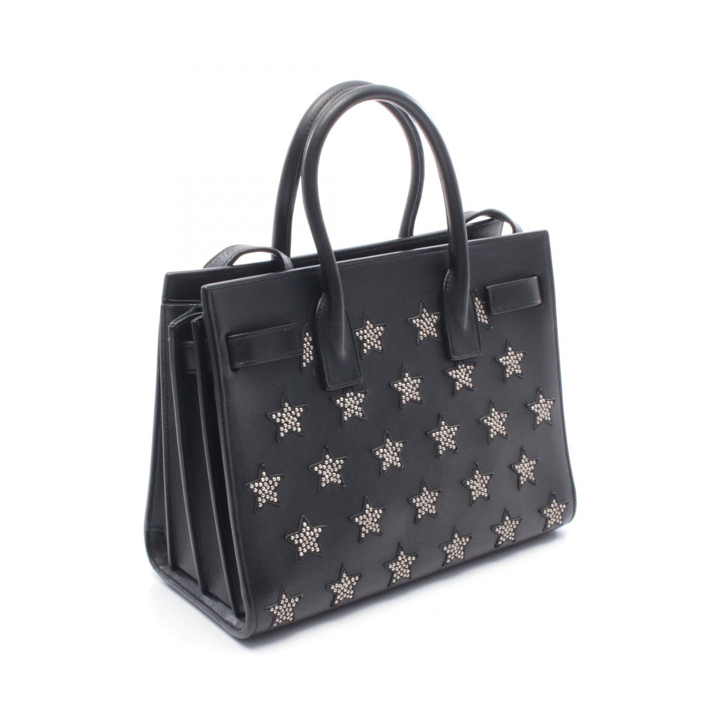 サック ド ジュール ベイビー スタースタッズ ハンドバッグ レザー ブラック 2WAY サンローランパリ バッグ SAINT LAURENT PARIS