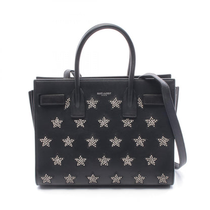 サック ド ジュール ベイビー スタースタッズ ハンドバッグ レザー ブラック 2WAY サンローランパリ バッグ SAINT LAURENT PARIS
