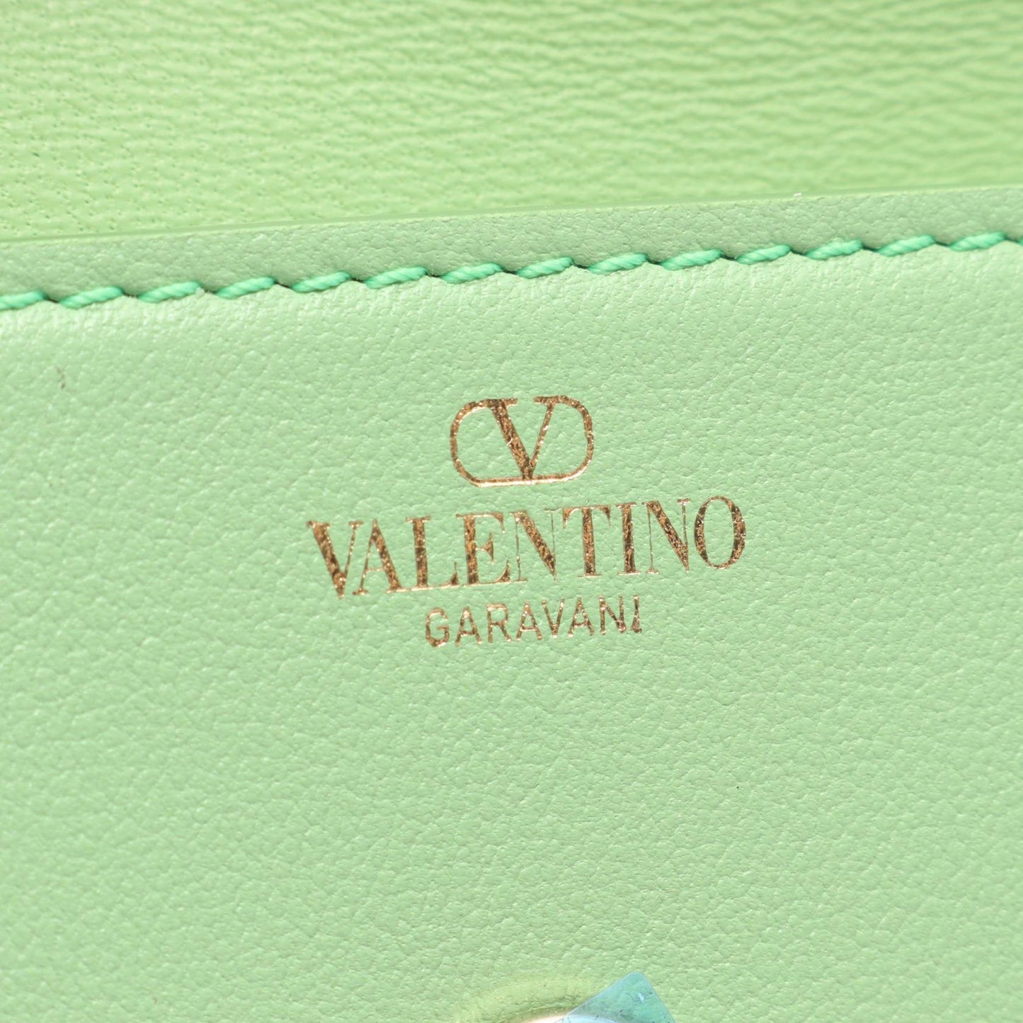 Vロゴ バニティバッグ レザー ライトグリーン 2WAY ヴァレンティノガラヴァーニ バッグ VALENTINO GARAVANI