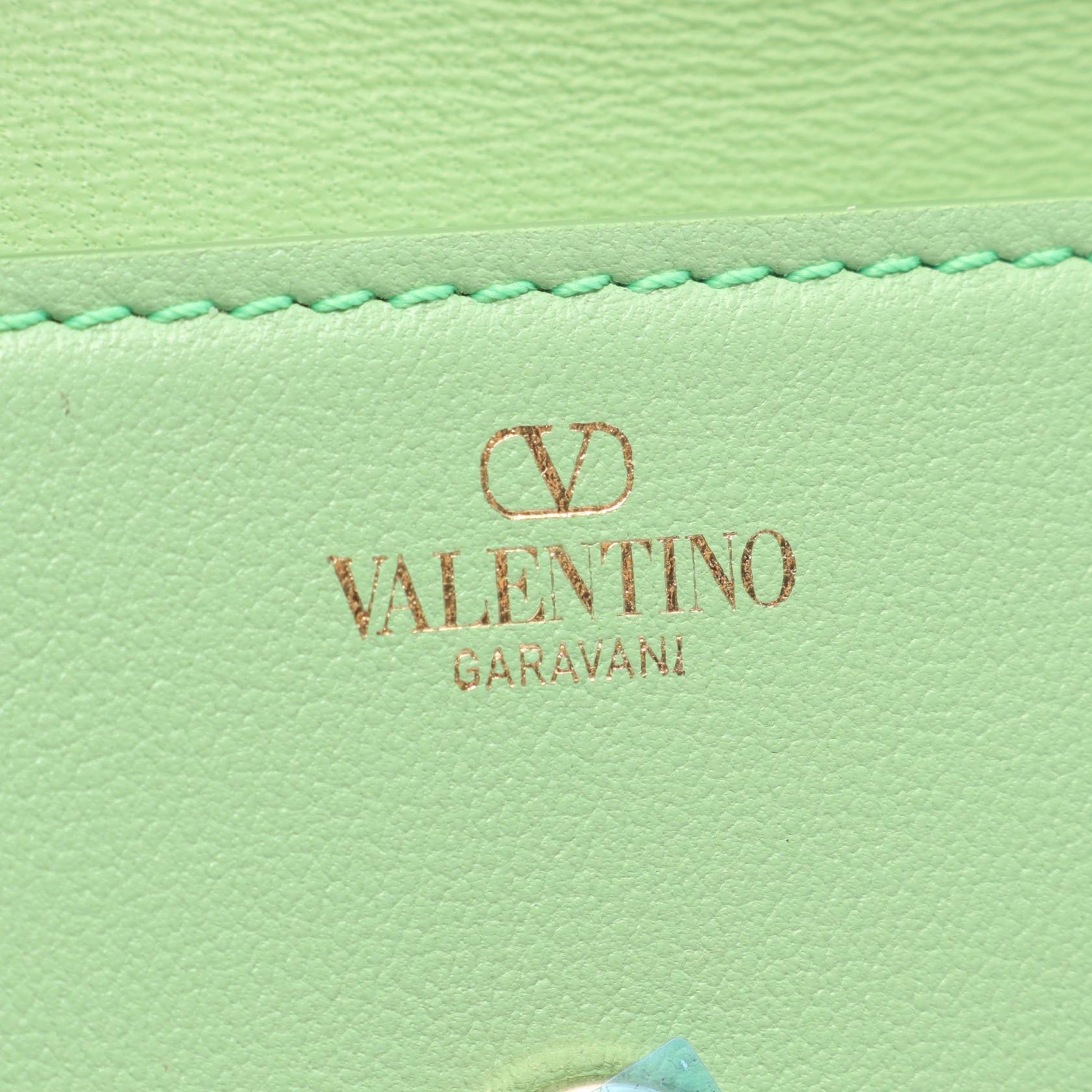 Vロゴ バニティバッグ レザー ライトグリーン 2WAY ヴァレンティノガラヴァーニ バッグ VALENTINO GARAVANI