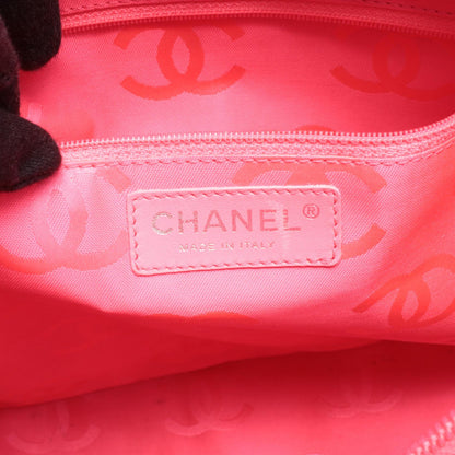 カンボンライン ラージ ショルダーバッグ トートバッグ レザー ブラック ホワイト シルバー金具 シャネル バッグ CHANEL