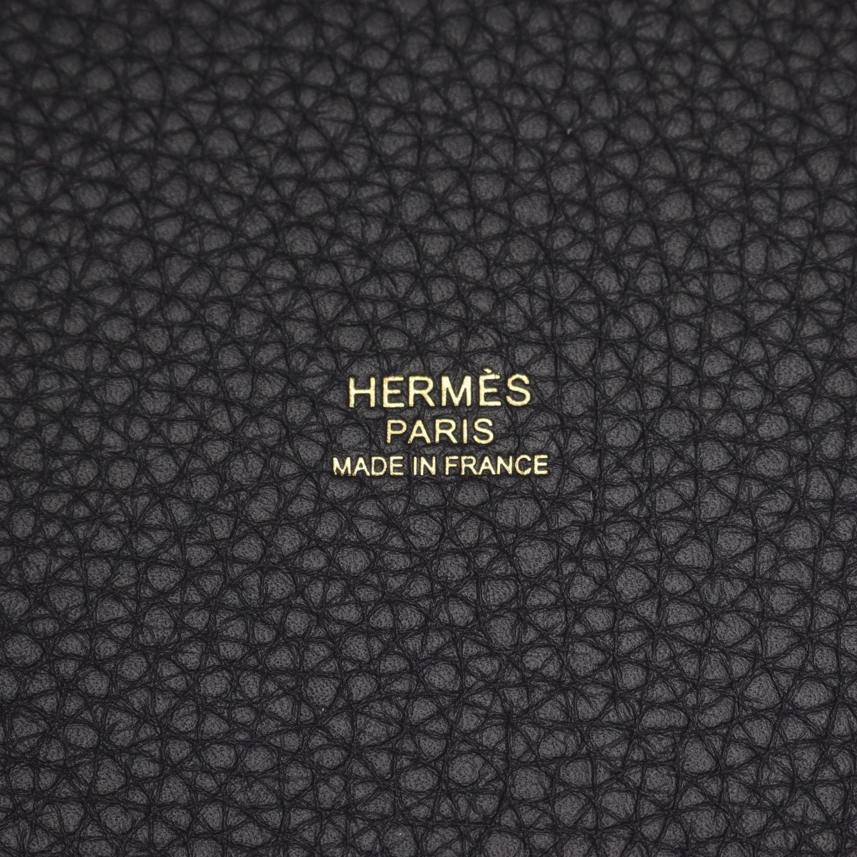 ピコタンロックPM キャバン ハンドバッグ トリヨンクレマンス ダークネイビー ゴールド金具 K刻印 エルメス バッグ HERMES