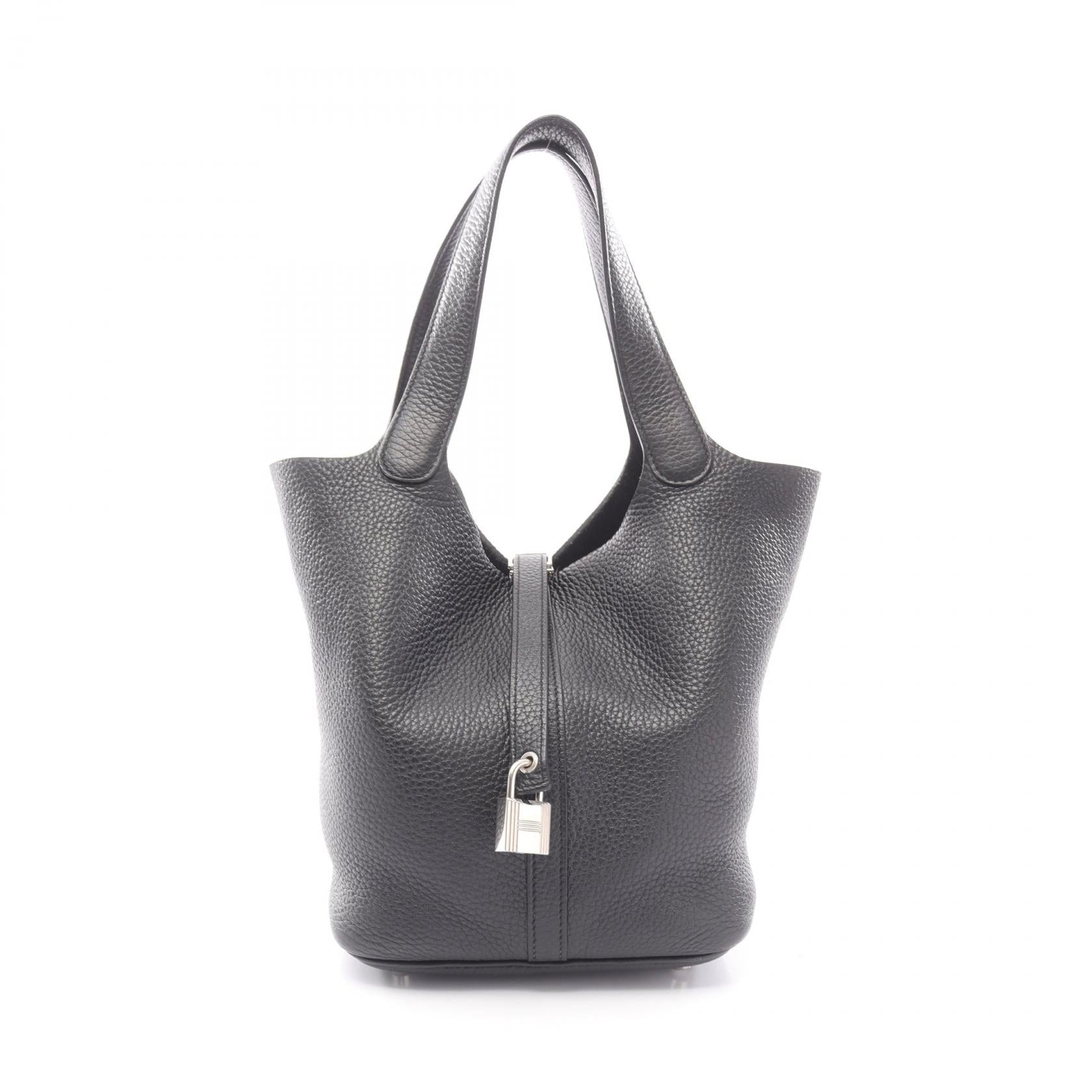 ピコタンロックMM ハンドバッグ トリヨンクレマンス ブラック シルバー金具 Y刻印 エルメス バッグ HERMES
