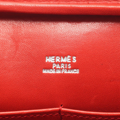 プリュムエラン28 ルージュヴィフ ハンドバッグ ドブリス レッド シルバー金具 □H刻印 エルメス バッグ HERMES