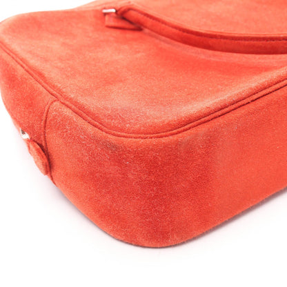 プリュムエラン28 ルージュヴィフ ハンドバッグ ドブリス レッド シルバー金具 □H刻印 エルメス バッグ HERMES