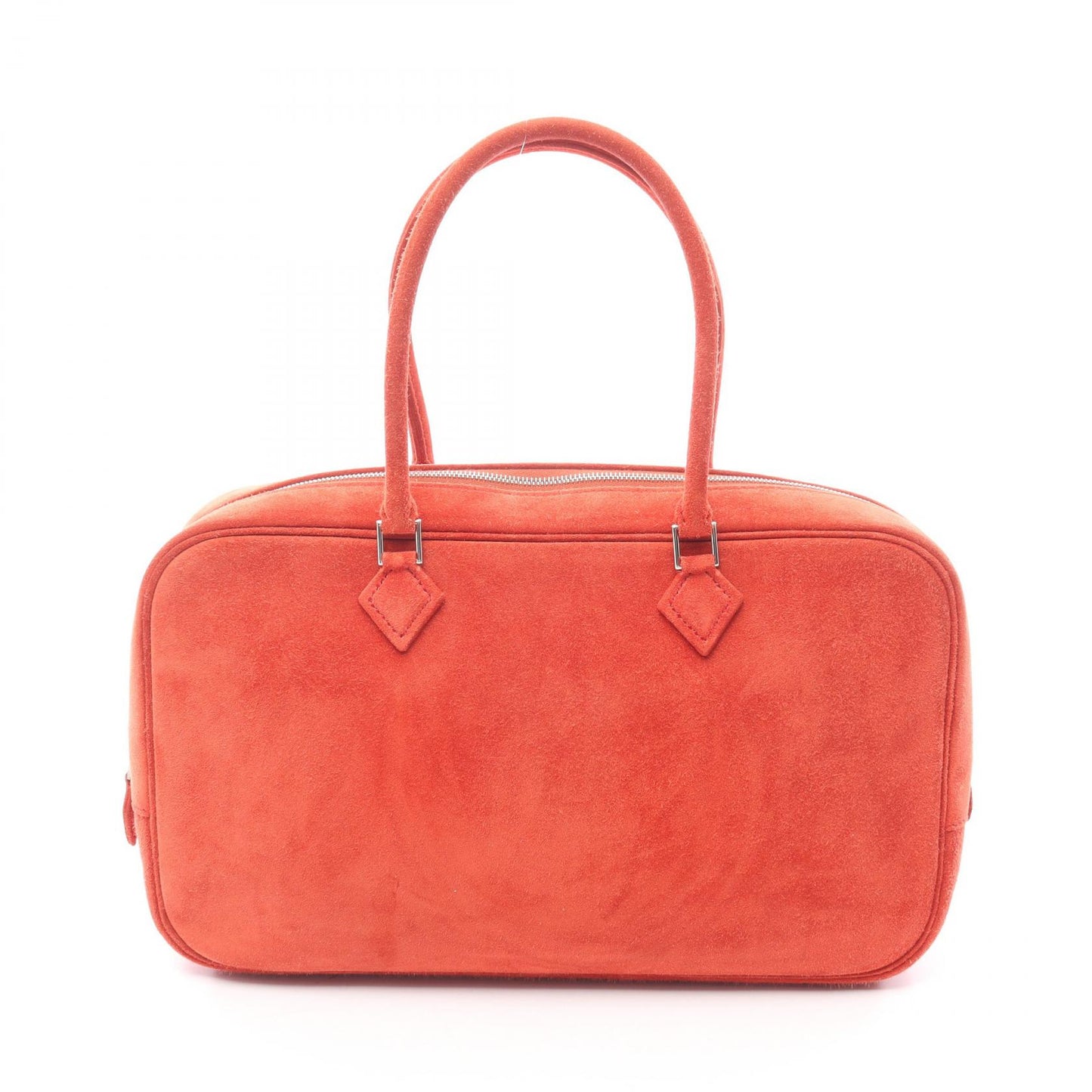 プリュムエラン28 ルージュヴィフ ハンドバッグ ドブリス レッド シルバー金具 □H刻印 エルメス バッグ HERMES