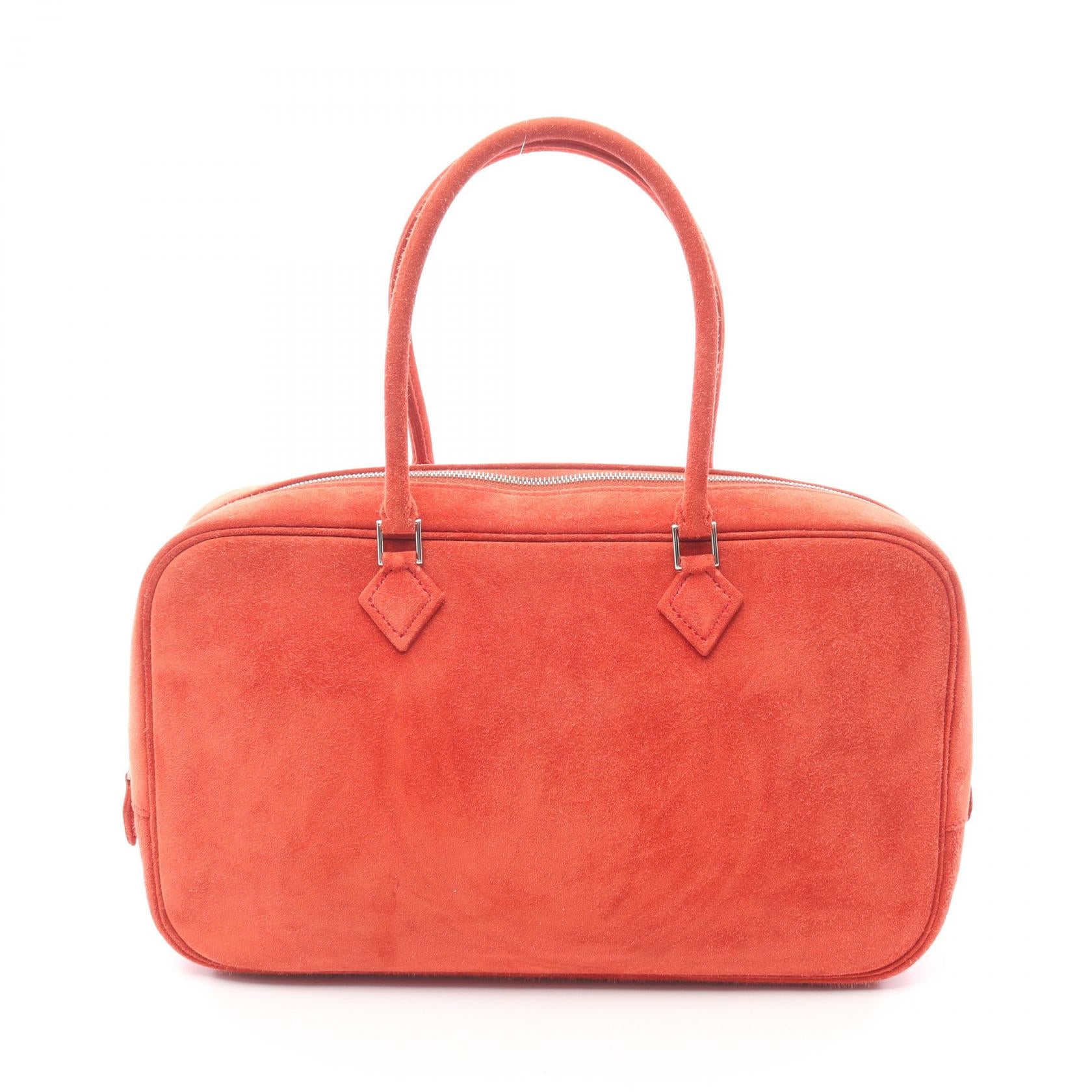 プリュムエラン28 ルージュヴィフ ハンドバッグ ドブリス レッド シルバー金具 □H刻印 エルメス バッグ HERMES