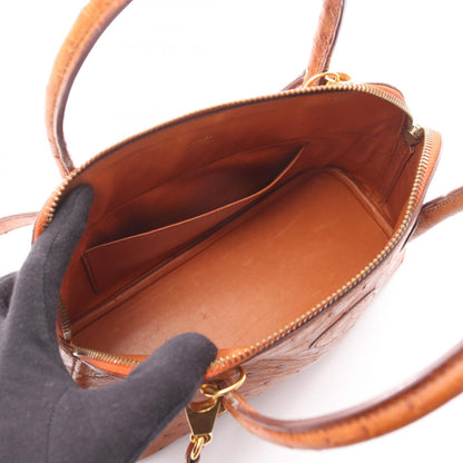 ボリード27 ゴールド ハンドバッグ オーストリッチ ブラウン ゴールド金具 2WAY ○V刻印 エルメス バッグ HERMES