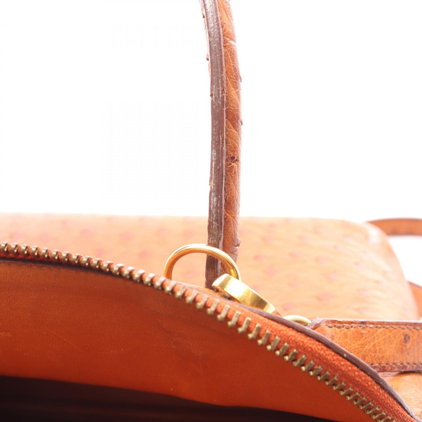 ボリード27 ゴールド ハンドバッグ オーストリッチ ブラウン ゴールド金具 2WAY ○V刻印 エルメス バッグ HERMES