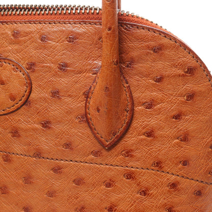 ボリード27 ゴールド ハンドバッグ オーストリッチ ブラウン ゴールド金具 2WAY ○V刻印 エルメス バッグ HERMES