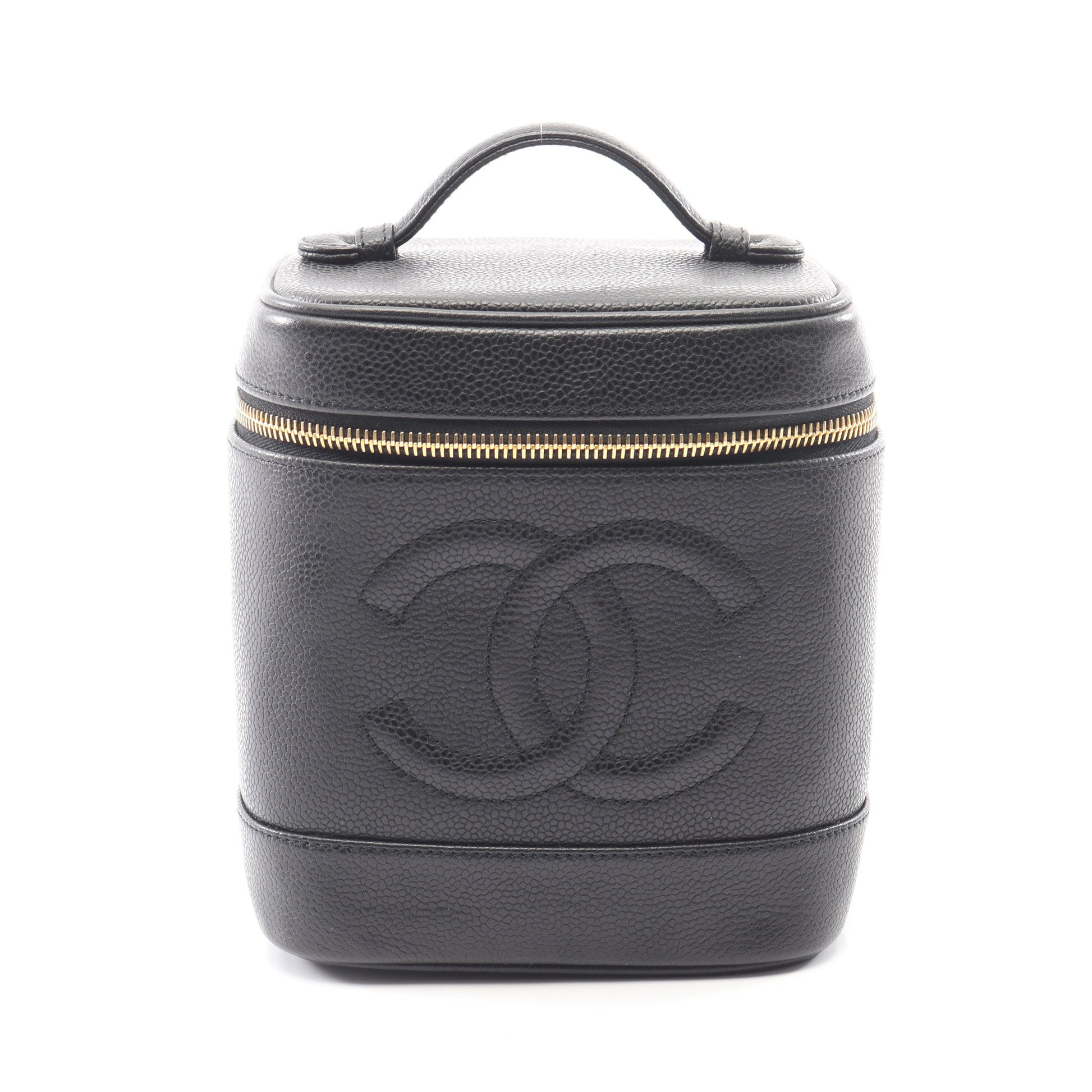 ココマーク ハンドバッグ バニティバッグ キャビアスキン ブラック ゴールド金具 シャネル バッグ CHANEL