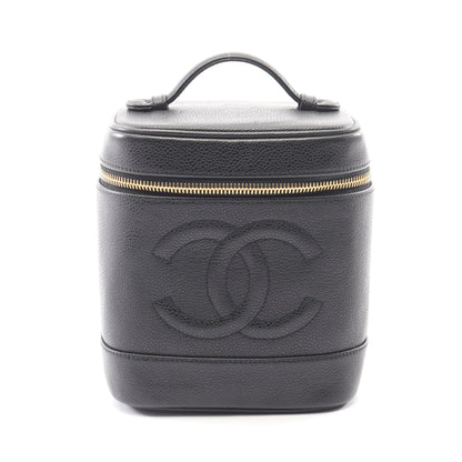 ココマーク ハンドバッグ バニティバッグ キャビアスキン ブラック ゴールド金具 シャネル バッグ CHANEL