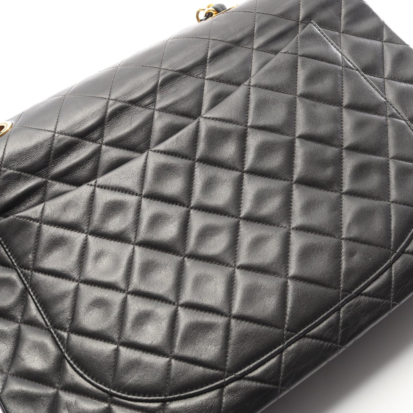 デカマトラッセ34 Wチェーンショルダーバッグ ラムスキン ブラック ゴールド金具 シャネル バッグ CHANEL