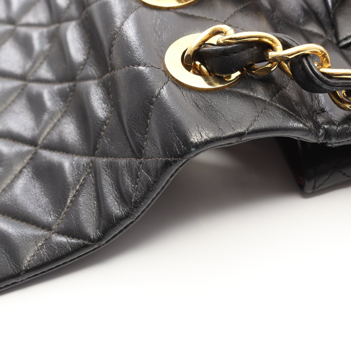 デカマトラッセ34 Wチェーンショルダーバッグ ラムスキン ブラック ゴールド金具 シャネル バッグ CHANEL