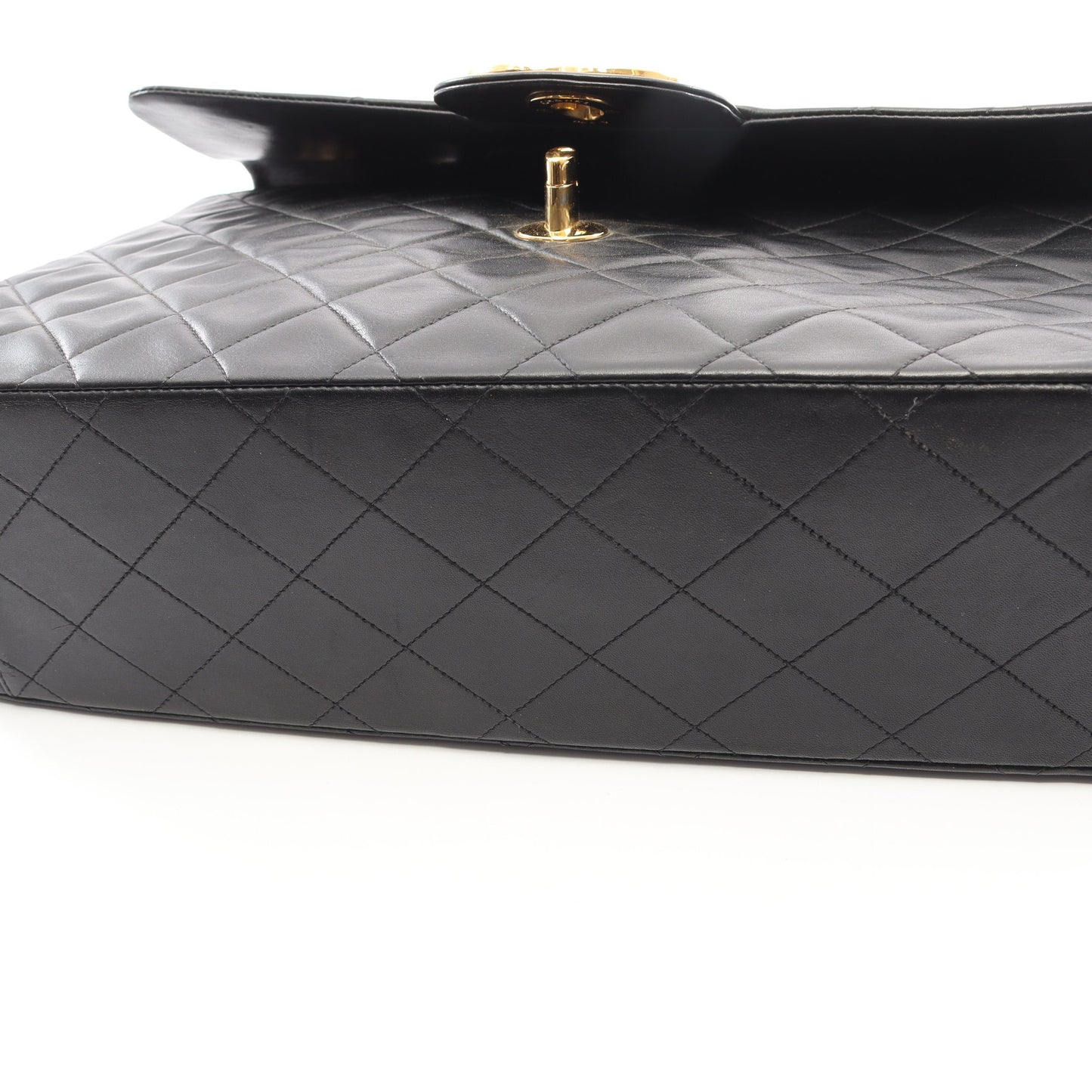 デカマトラッセ34 Wチェーンショルダーバッグ ラムスキン ブラック ゴールド金具 シャネル バッグ CHANEL