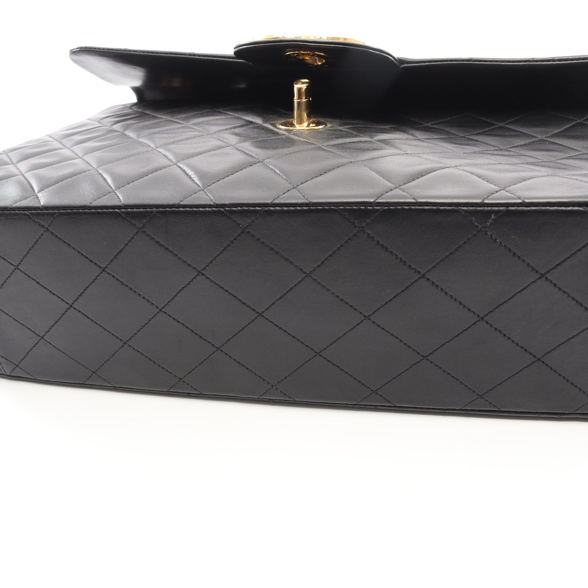 デカマトラッセ34 Wチェーンショルダーバッグ ラムスキン ブラック ゴールド金具 シャネル バッグ CHANEL