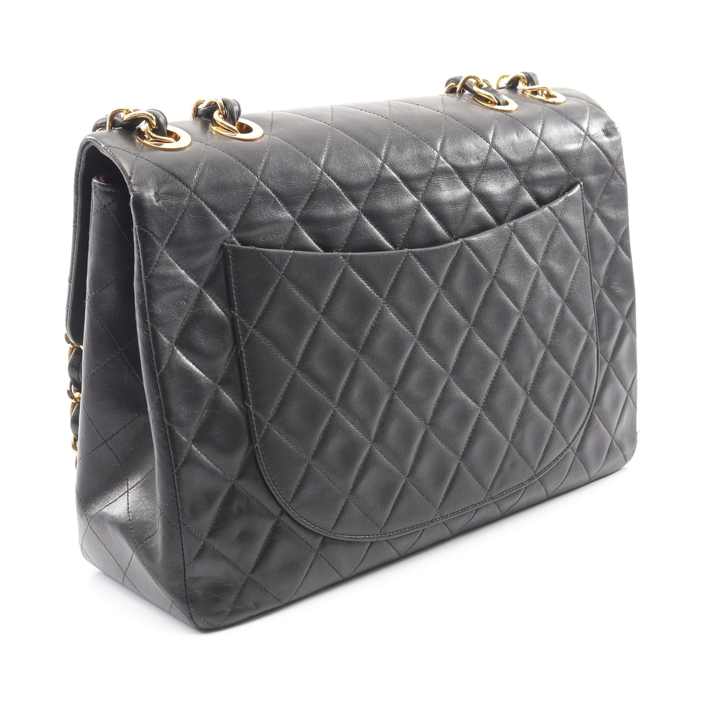 デカマトラッセ34 Wチェーンショルダーバッグ ラムスキン ブラック ゴールド金具 シャネル バッグ CHANEL
