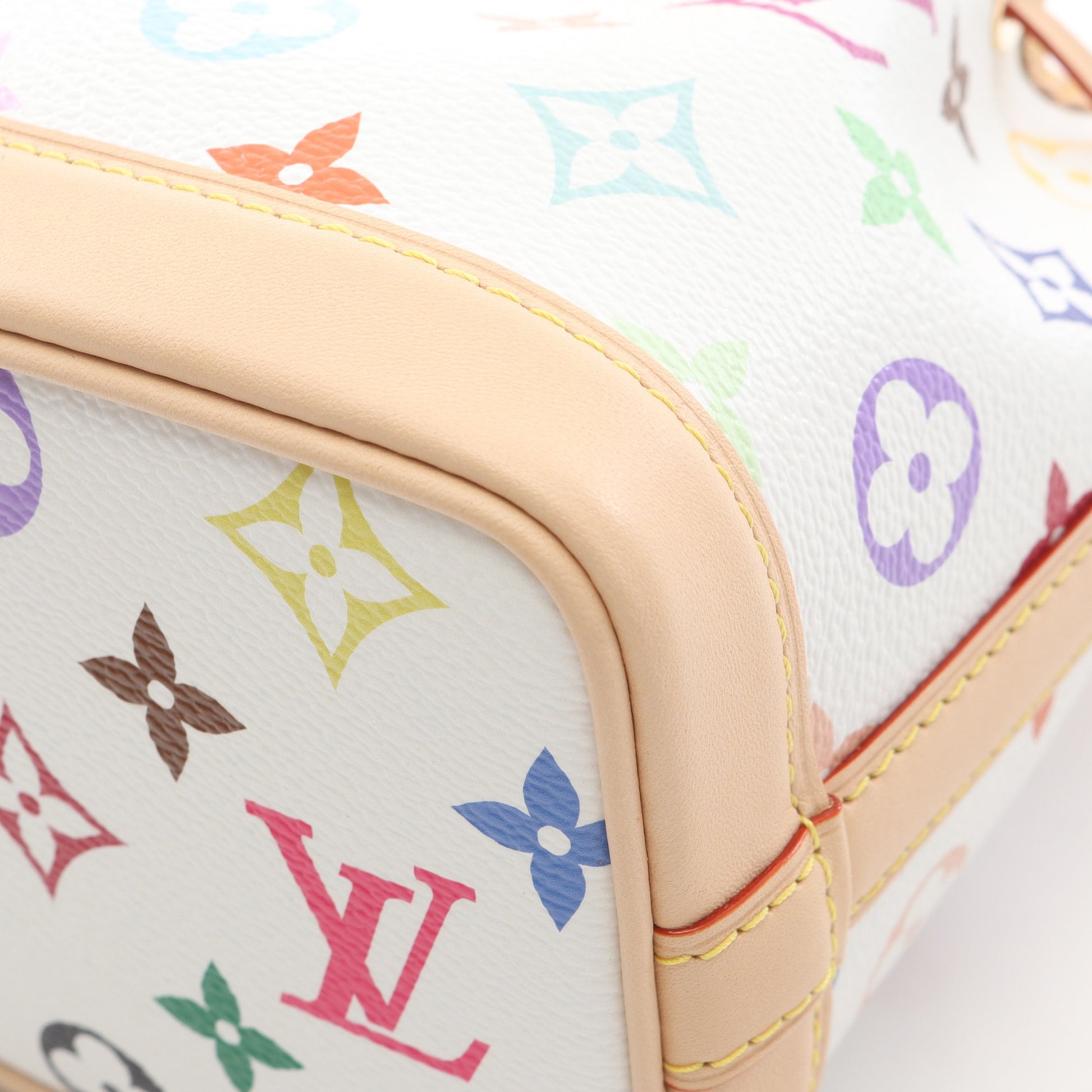 LV × TM ナノ ノエ モノグラムマルチカラー ハンドバッグ PVC レザー ホワイト 2WAY ルイヴィトン バッグ LOUIS VUITTON