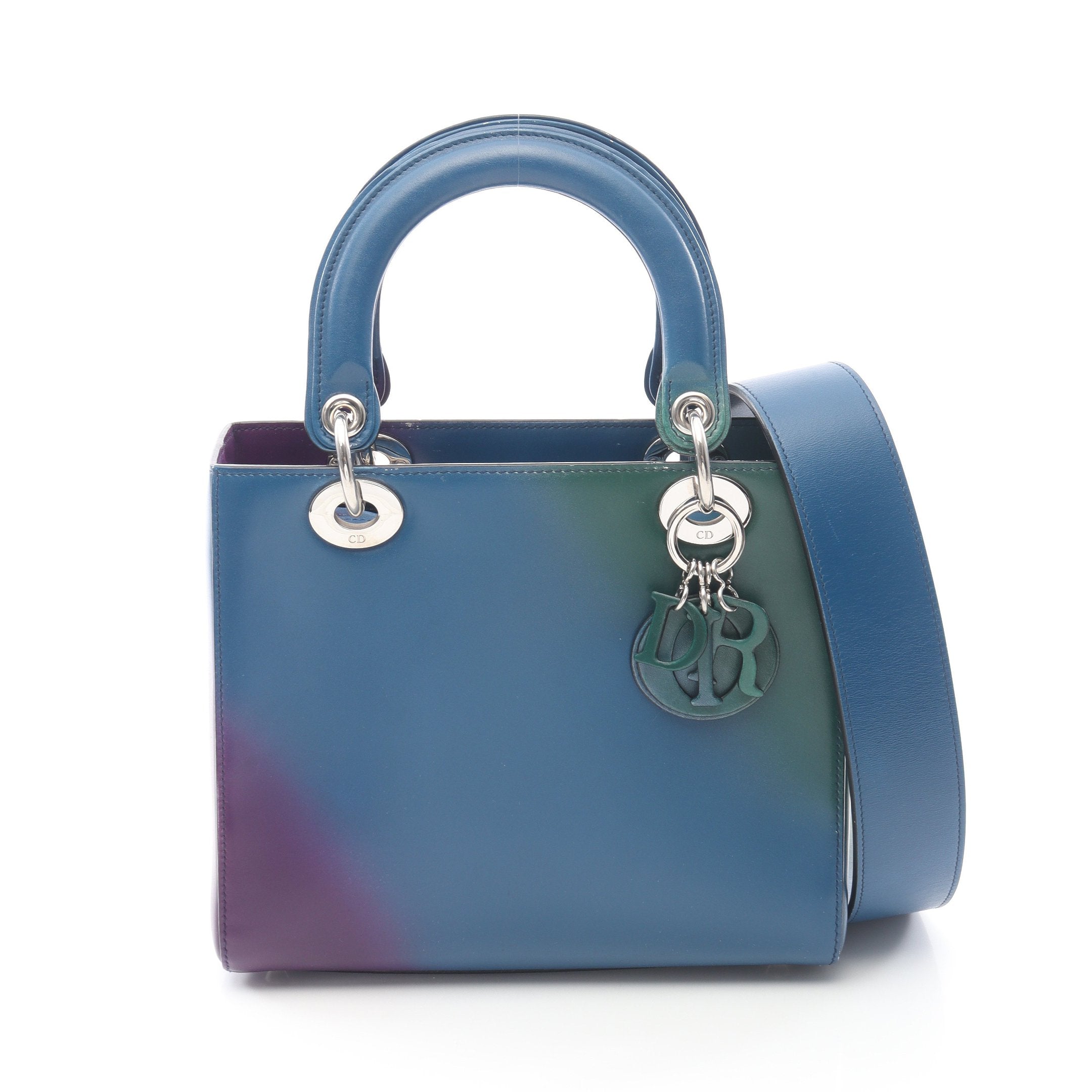 LADY DIOR レディディオール ハンドバッグ レザー ダークブルー