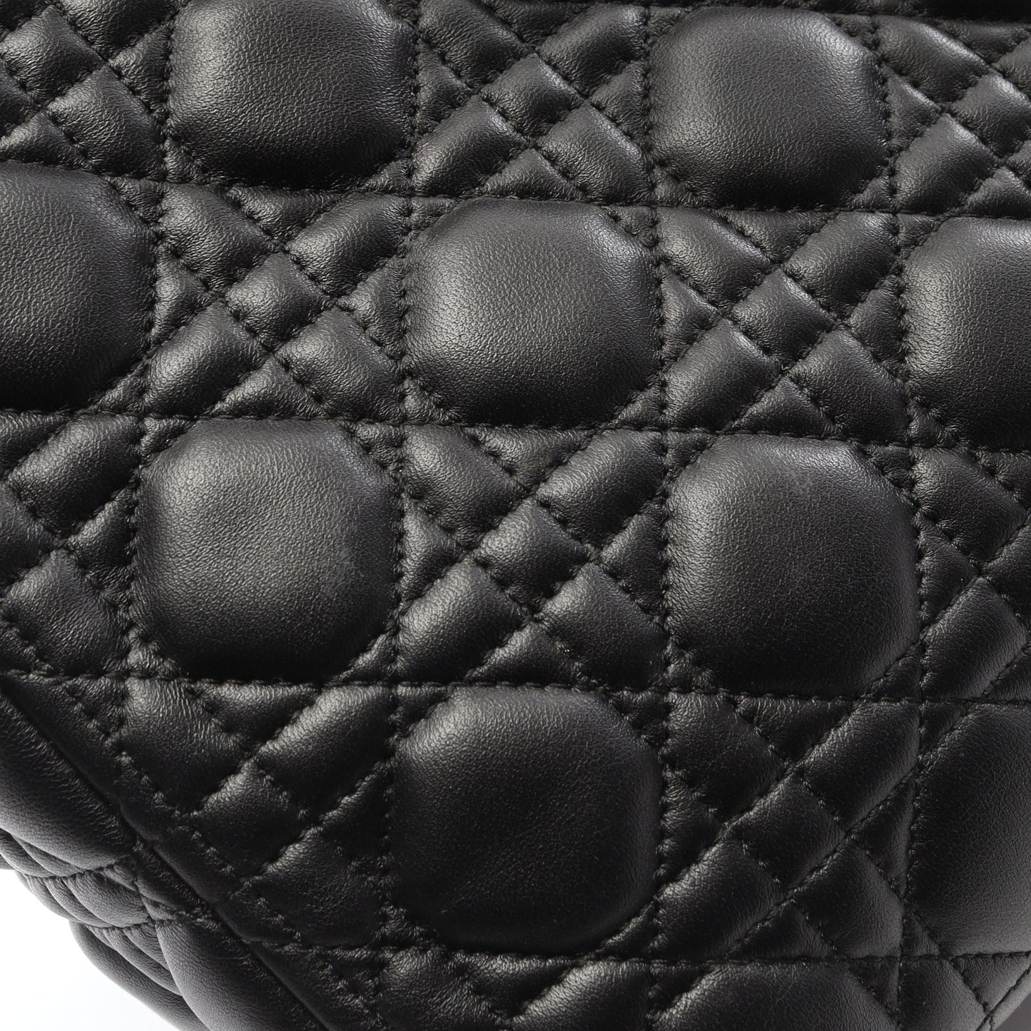 レディディオール ラージ ハンドバッグ レザー ブラック 2WAY クリスチャンディオール バッグ Christian Dior