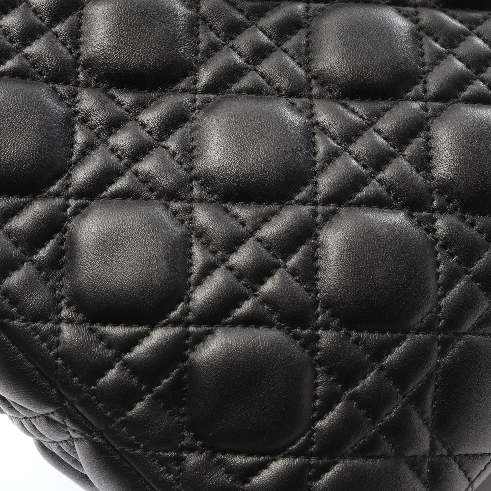 レディディオール ラージ ハンドバッグ レザー ブラック 2WAY クリスチャンディオール バッグ Christian Dior