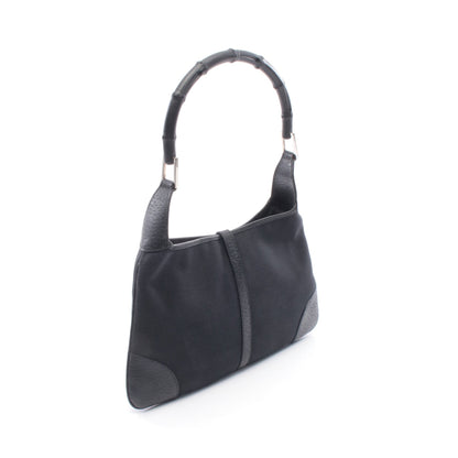 バンブー ジャッキー ワンショルダーバッグ キャンバス レザー ブラック グッチ バッグ GUCCI