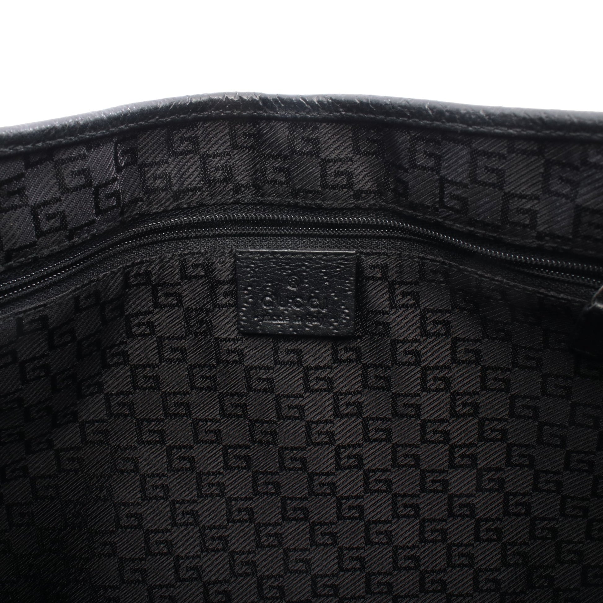 バンブー ジャッキー ワンショルダーバッグ キャンバス レザー ブラック グッチ バッグ GUCCI
