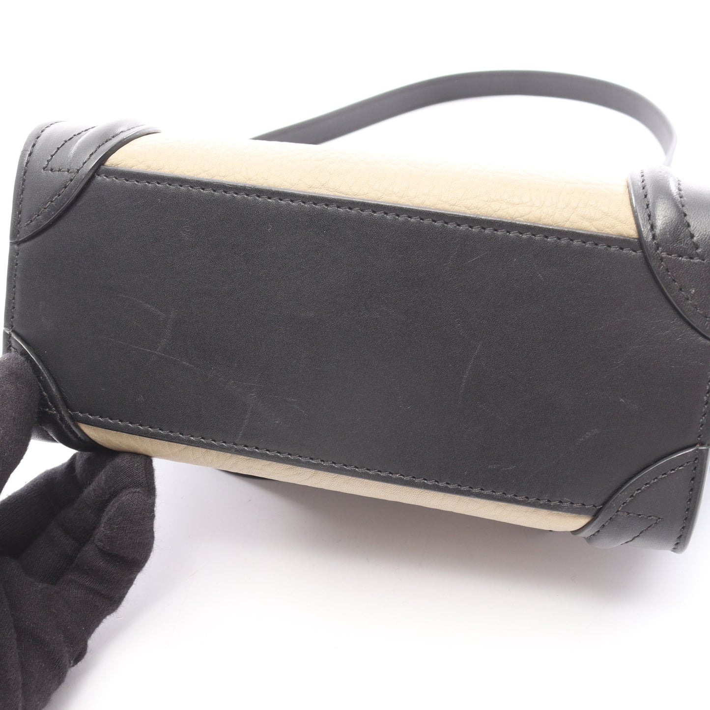 ラゲージ ナノショッパー ハンドバッグ レザー ベージュ ブラック ブルー 2WAY セリーヌ バッグ CELINE