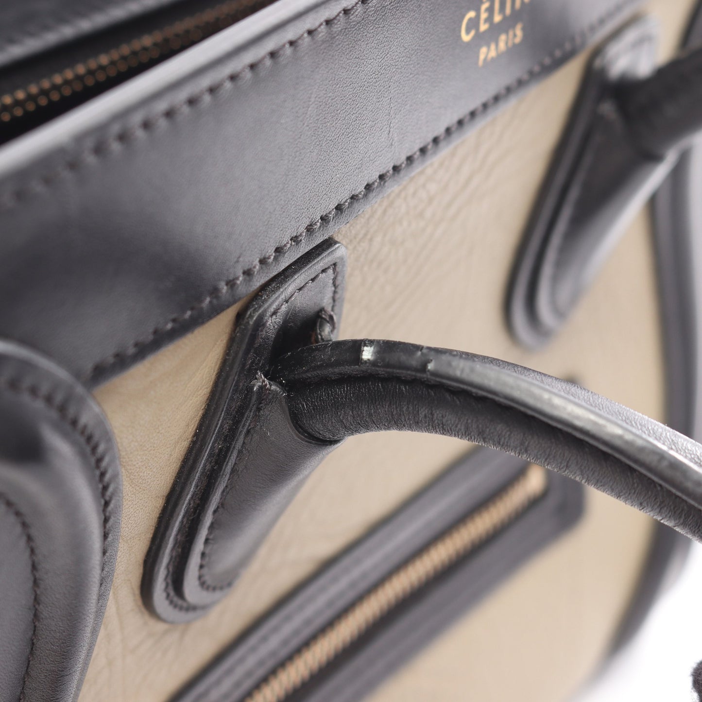 ラゲージ ナノショッパー ハンドバッグ レザー ベージュ ブラック ブルー 2WAY セリーヌ バッグ CELINE