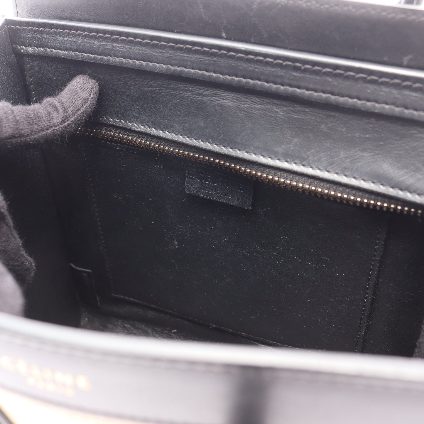 ラゲージ ナノショッパー ハンドバッグ レザー ベージュ ブラック ブルー 2WAY セリーヌ バッグ CELINE