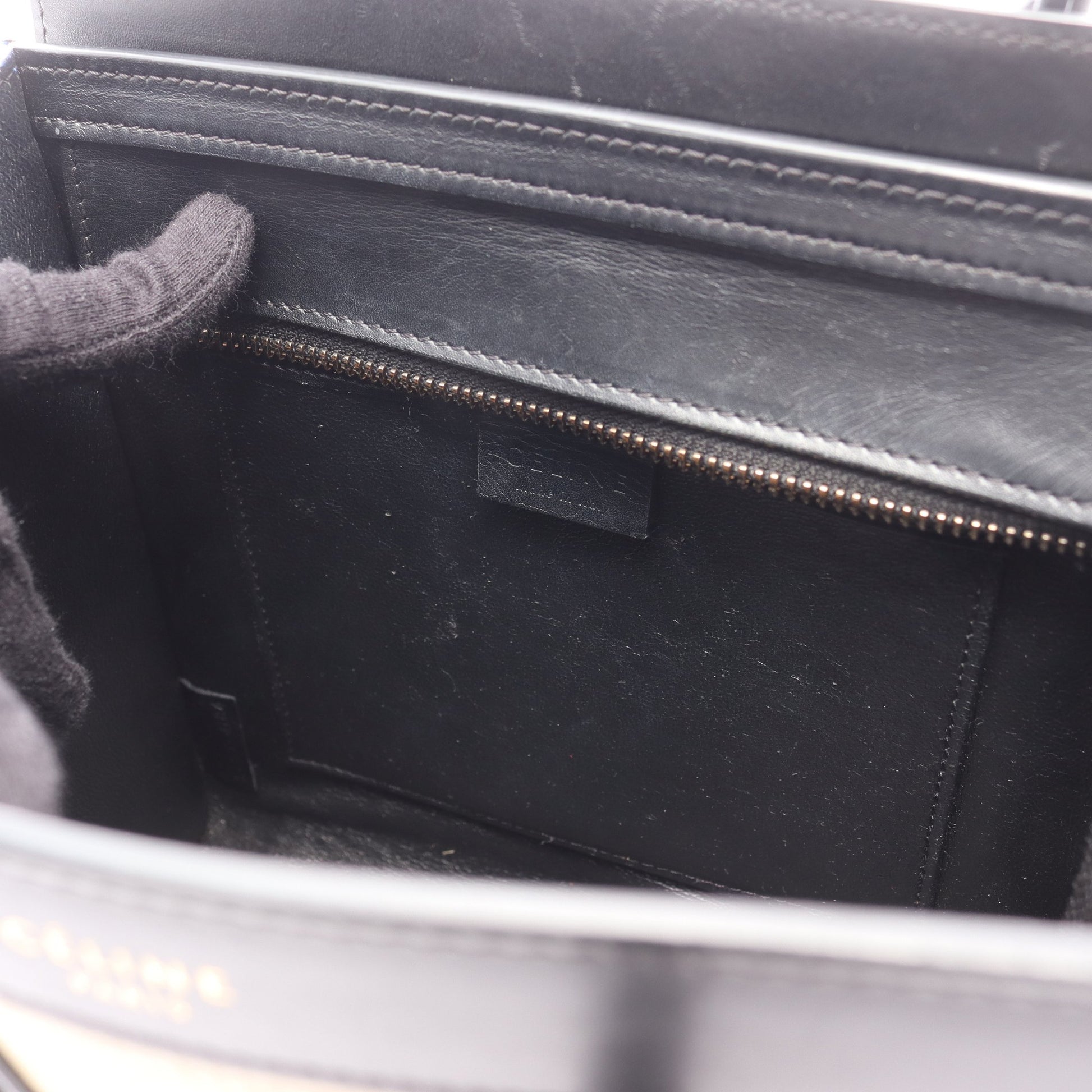 ラゲージ ナノショッパー ハンドバッグ レザー ベージュ ブラック ブルー 2WAY セリーヌ バッグ CELINE