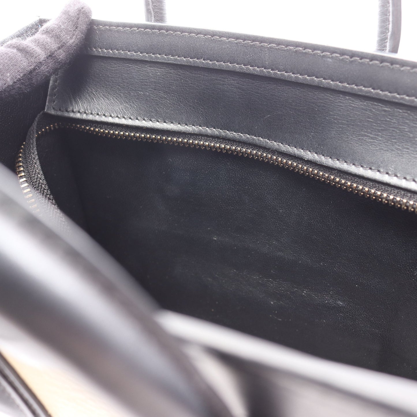 ラゲージ ナノショッパー ハンドバッグ レザー ベージュ ブラック ブルー 2WAY セリーヌ バッグ CELINE