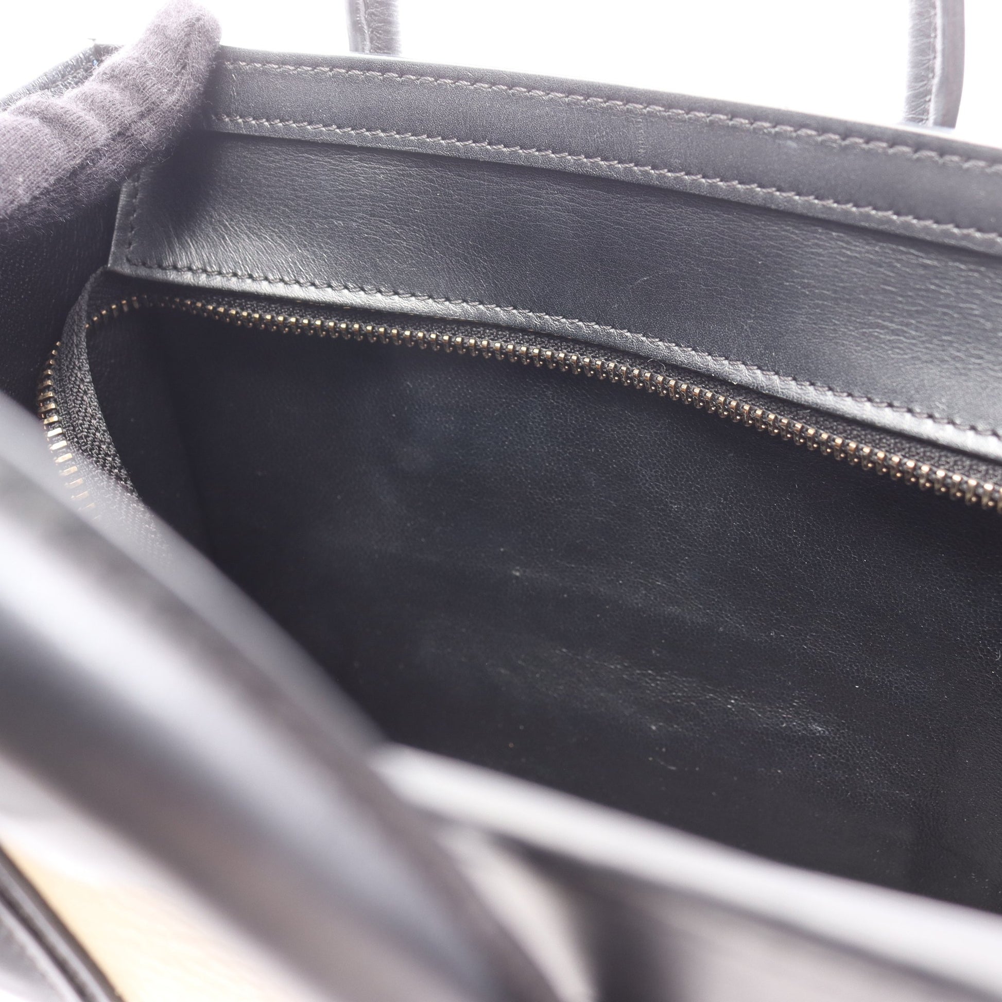 ラゲージ ナノショッパー ハンドバッグ レザー ベージュ ブラック ブルー 2WAY セリーヌ バッグ CELINE