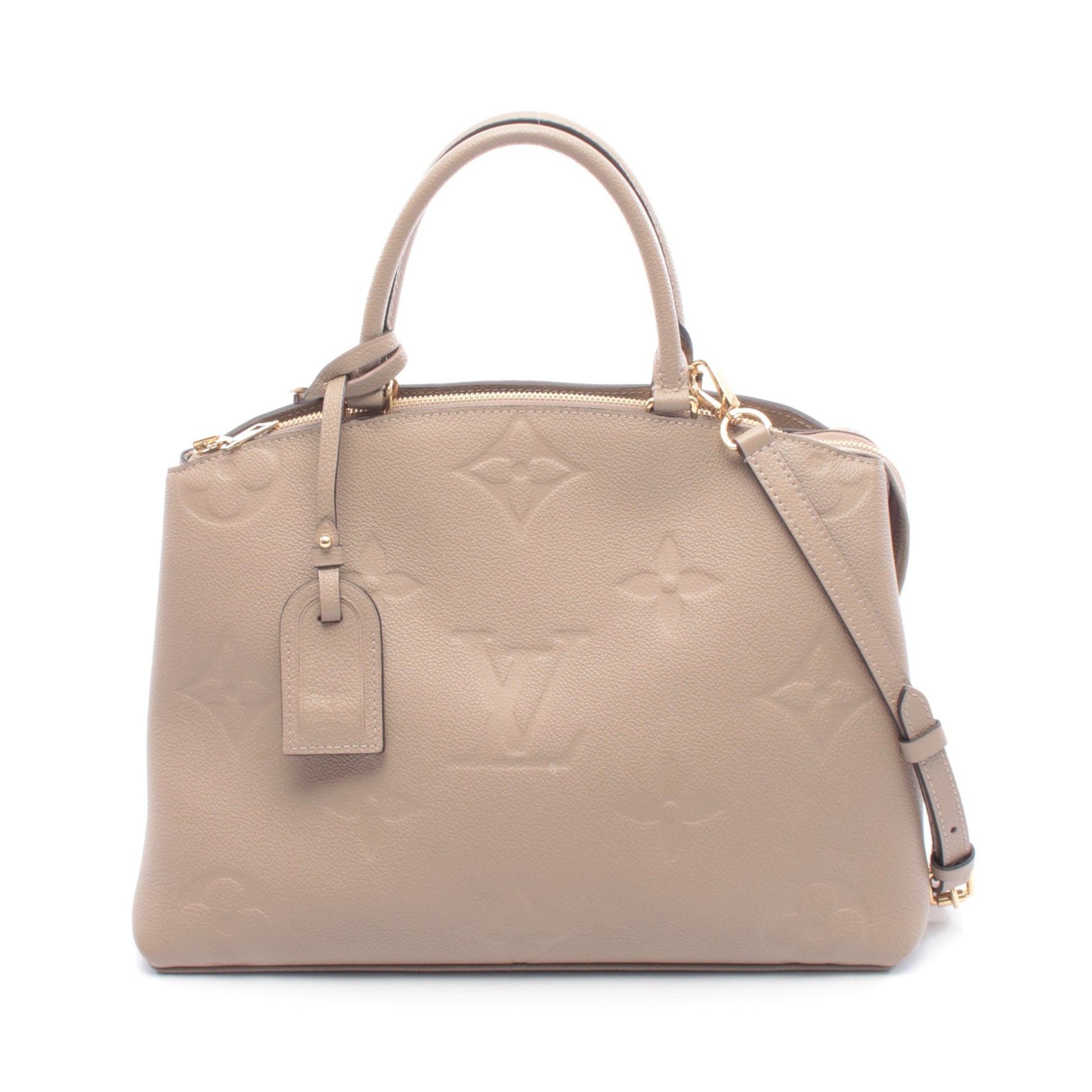 グラン パレMM モノグラムアンプラント トゥルトレール ハンドバッグ レザー グレーベージュ 2WAY ルイヴィトン バッグ LOUIS VUITTON