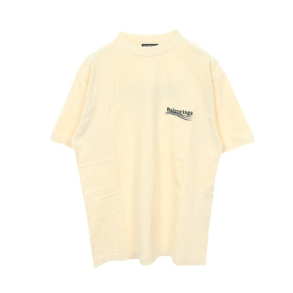 Political Campaign 半袖Tシャツ クルーネック コットン アイボリー バレンシアガ トップス BALENCIAGA