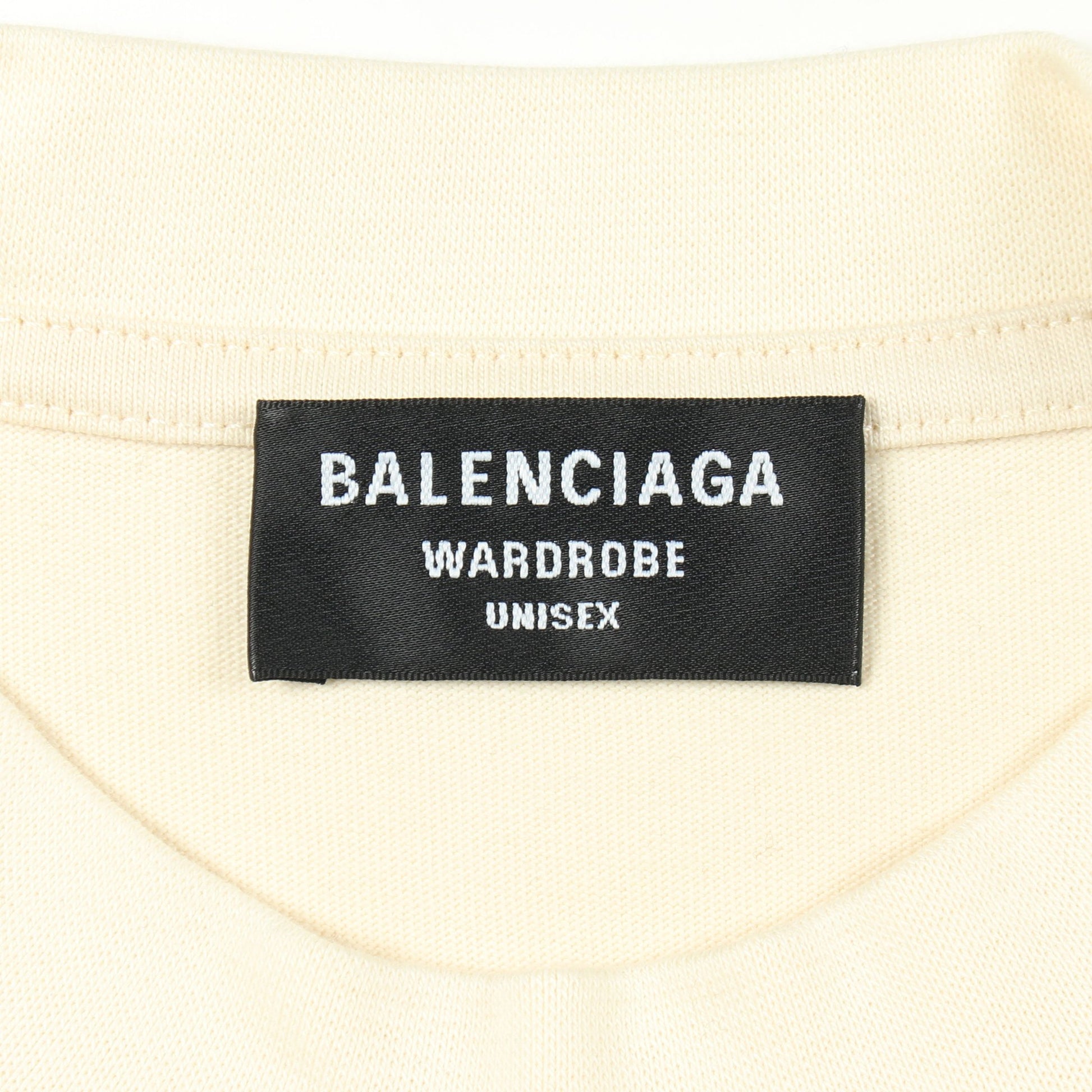 Political Campaign 半袖Tシャツ クルーネック コットン アイボリー バレンシアガ トップス BALENCIAGA