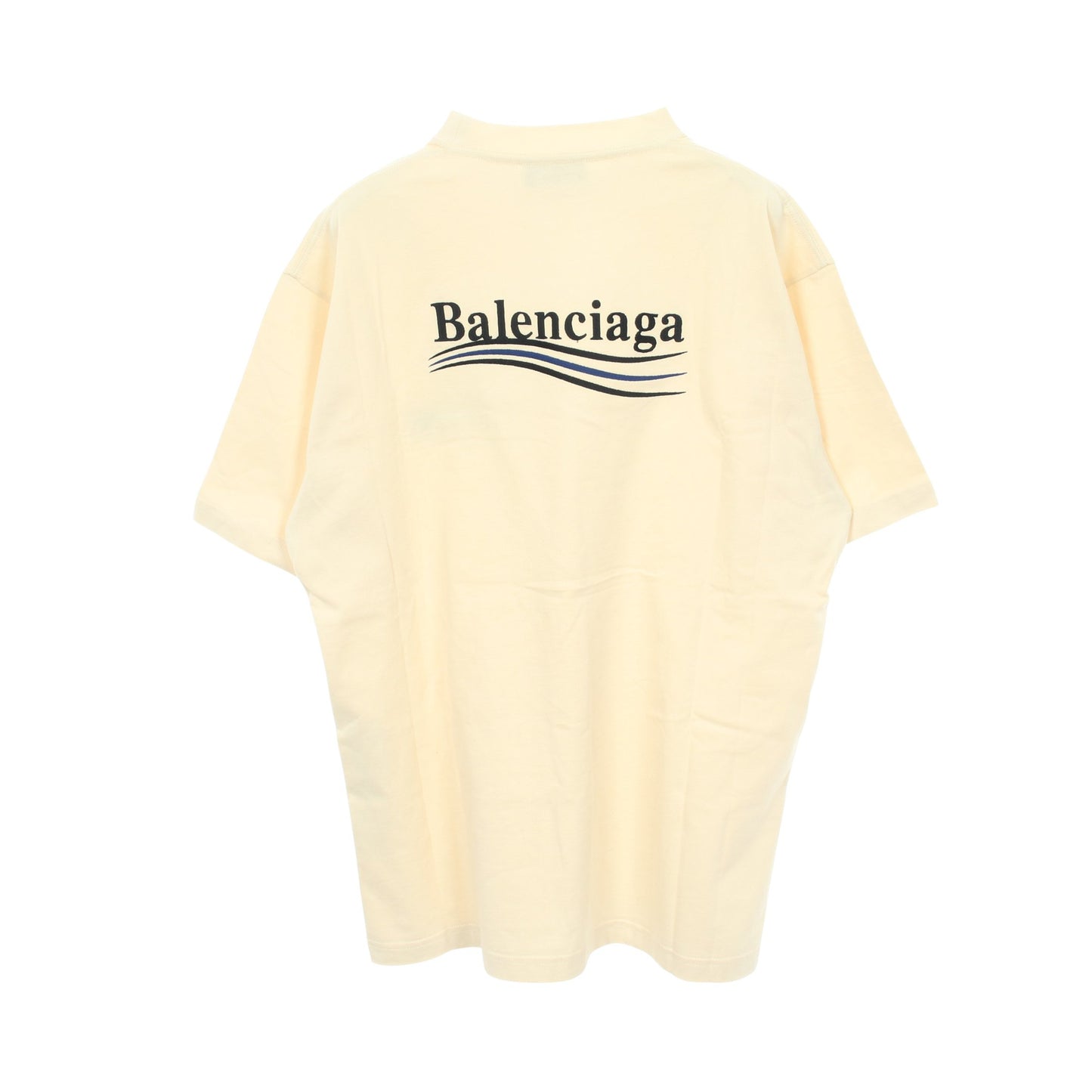 Political Campaign 半袖Tシャツ クルーネック コットン アイボリー バレンシアガ トップス BALENCIAGA