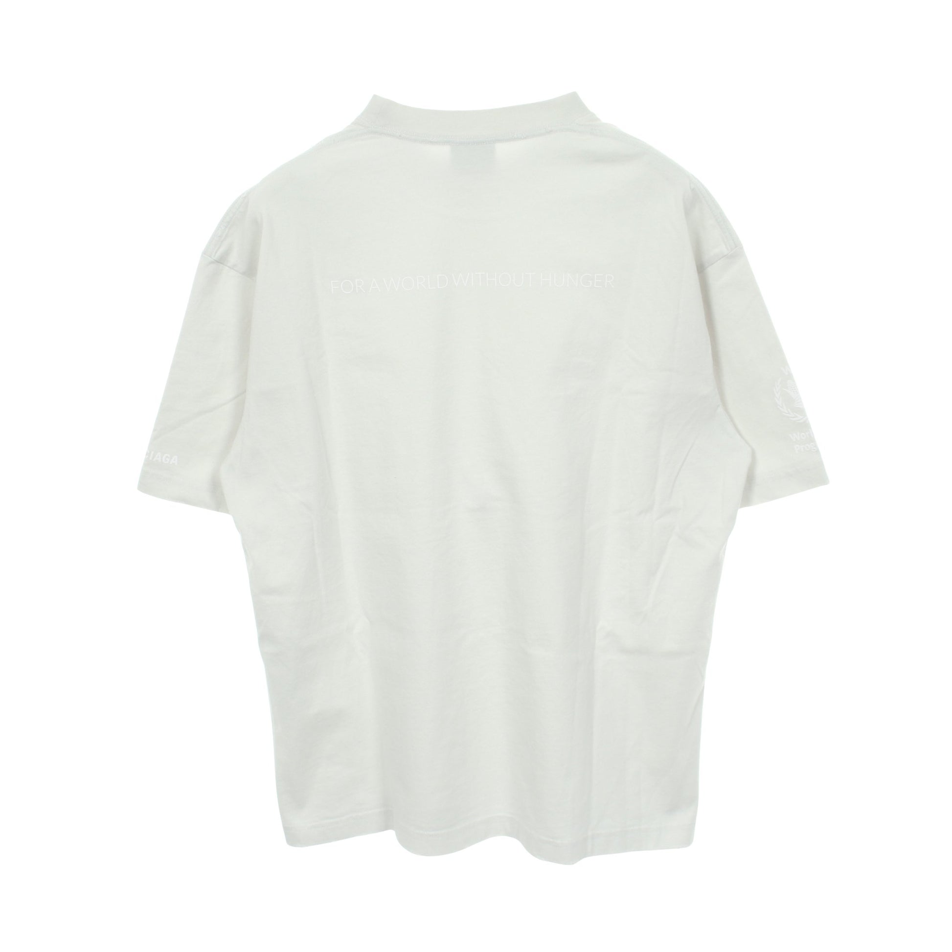 BALENCIAGA × WFP 半袖Tシャツ クルーネック コットン オフホワイト ダメージ加工 バレンシアガ トップス BALENCIAGA